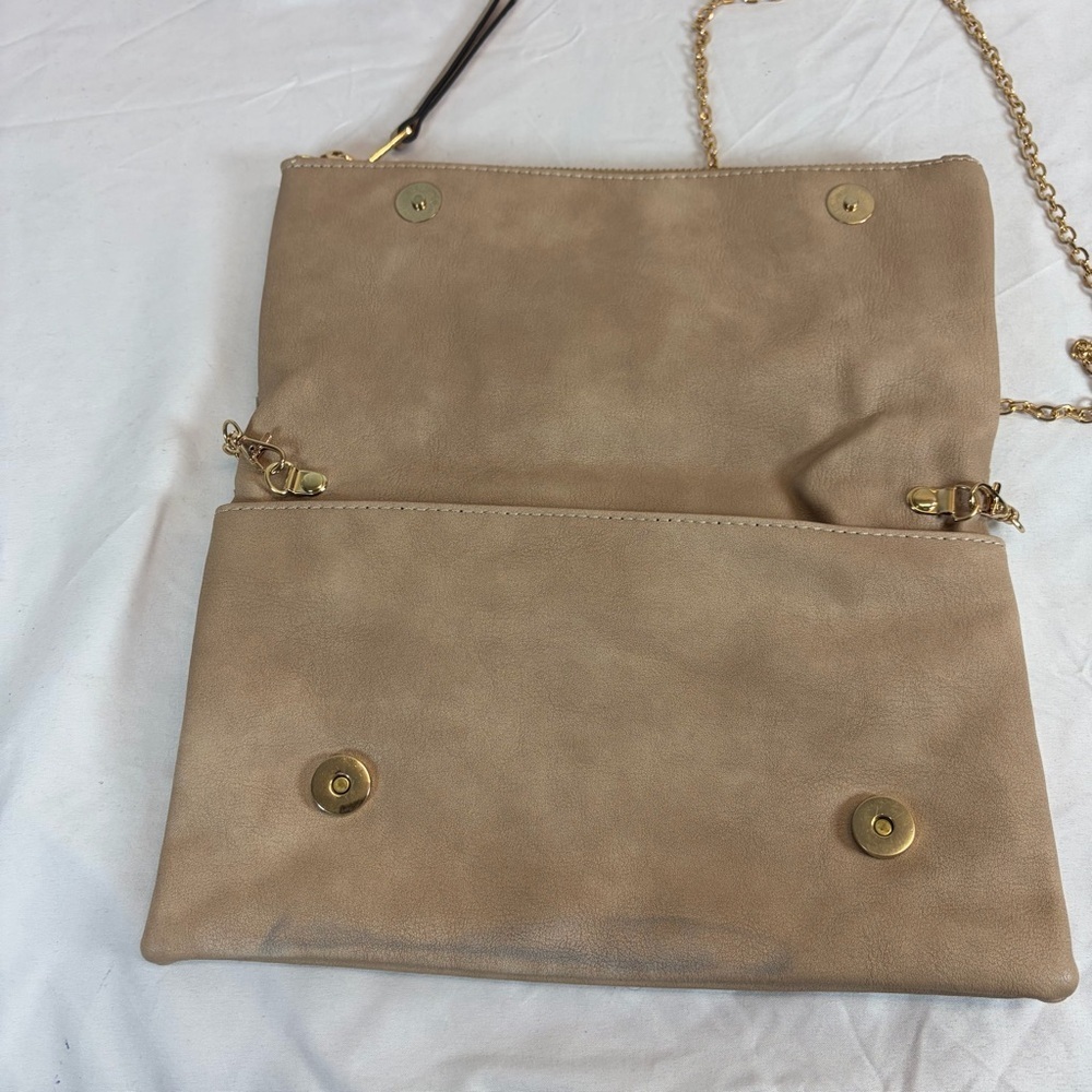 Urban Expressions Vegan Leather Woven Clutch Crossbody Taupe - Picture 4 of 13